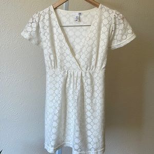 H&M made in Turkey beautiful crochet eyelet tie blouse top